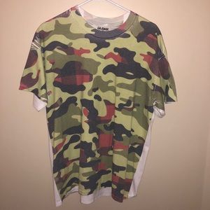 Plaid/camo retro TSHIRT ~ Size L